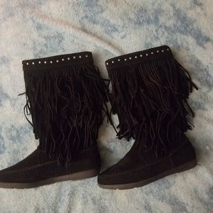 Ram-Cambra Black Microsuede Booties